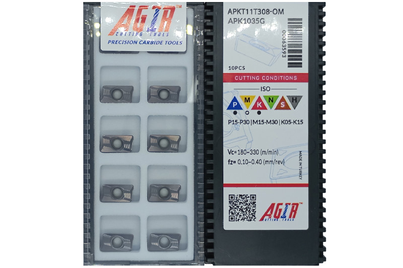 Твердосплавная пластина фрезерная APKT 11T308-OM APK1035G AGIR