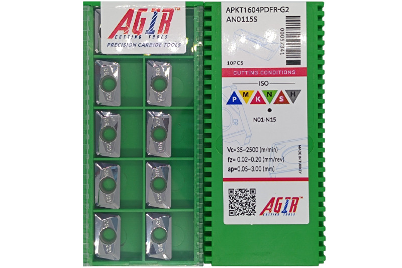 Твердосплавная пластина фрезерная по алюминию APKT 1604PDFR-G2 AN0115S AGIR