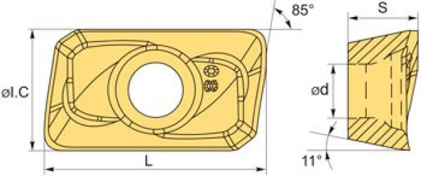 Пластина твердосплавная сменная APMT 1135PDER-QM TP1020 OTTIMO