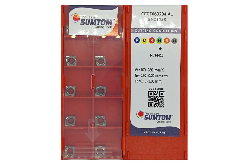 Твердосплавная пластина токарная по алюминию CCGT 060204-AL SN0115S SUMTOM