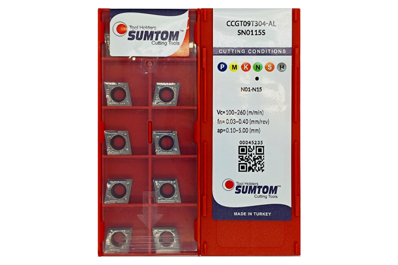 Твердосплавная пластина токарная по алюминию CCGT 09T304-AL SN0115S SUMTOM