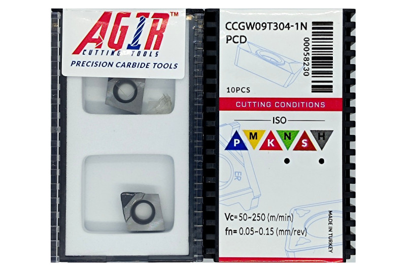 Твердосплавная пластина токарная с вставками CCGW 09T304-1N PCD AGIR