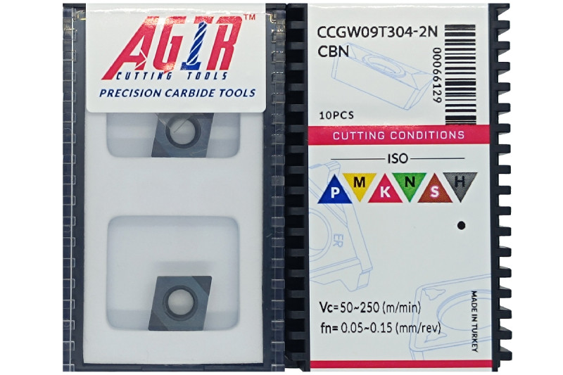 Твердосплавная пластина токарная с вставками CBN CCGW 09T304-2N CBN AGIR