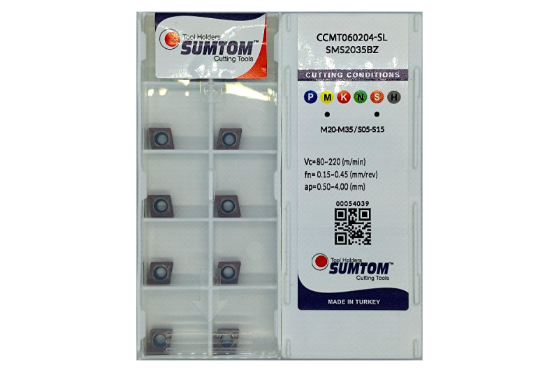 Твердосплавная пластина токарная CCMT 060204-SL SMS2035BZ SUMTOM