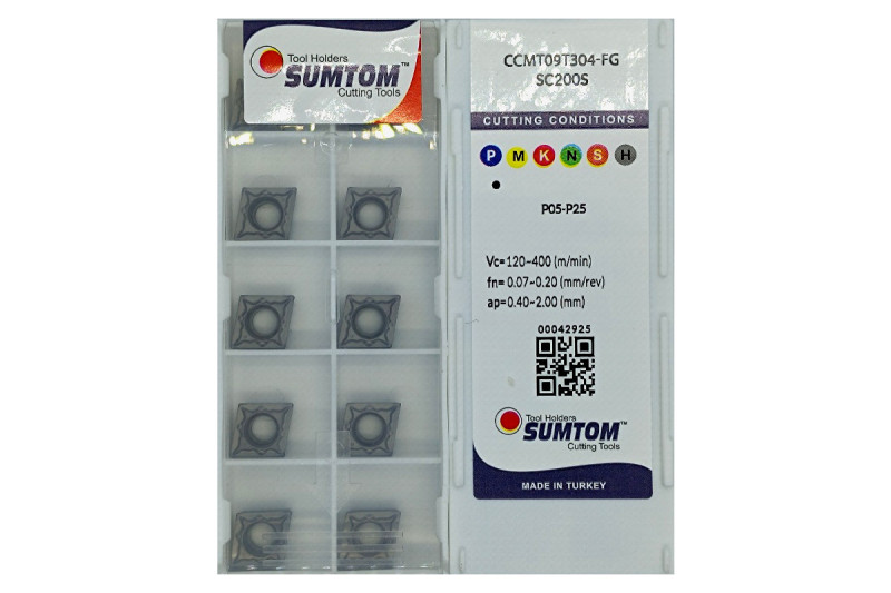 Твердосплавная пластина токарная CCMT 09T304-FG SC200S SUMTOM