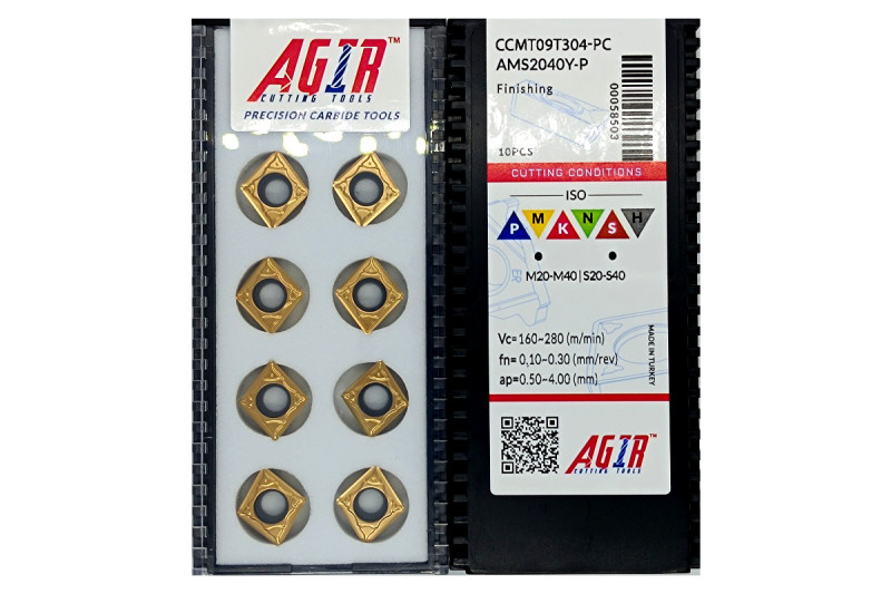 Твердосплавная пластина токарная CCMT 09T304-PC AMS2040Y-P AGIR