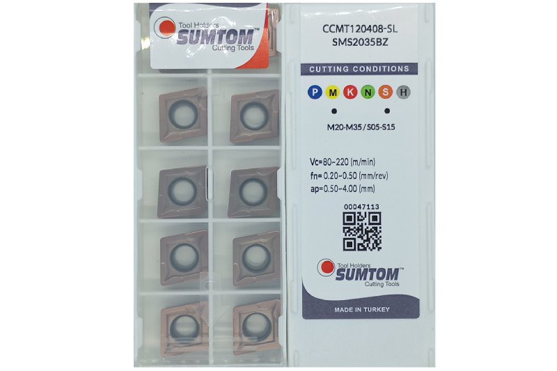Твердосплавная пластина токарная CCMT 120408-SL SMS2035BZ SUMTOM