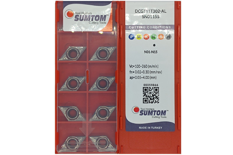 Твердосплавная пластина токарная по алюминию DCGT 11T302-AL SN0115S SUMTOM