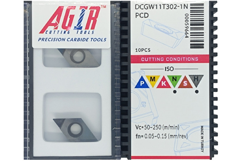 Твердосплавная пластина токарная с вставками DCGW 11T302-1N PCD AGIR