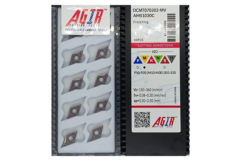 Твердосплавная пластина токарная DCMT 070202-MV AMS1030C AGIR