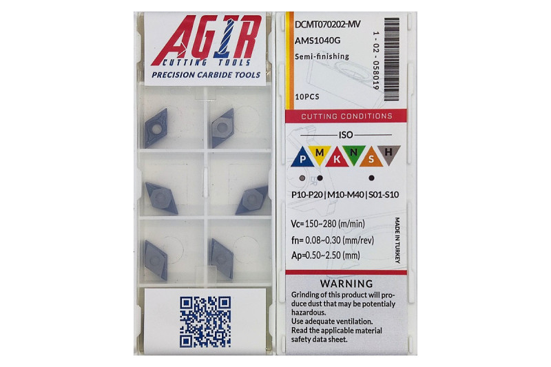 Твердосплавная пластина токарная DCMT 070202-MV AMS1040G AGIR