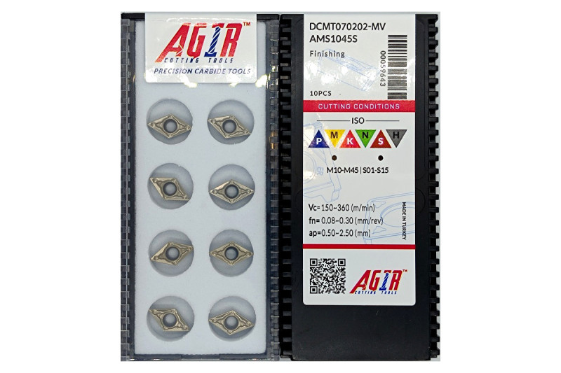 Твердосплавная пластина токарная DCMT 070202-MV AMS1045S AGIR