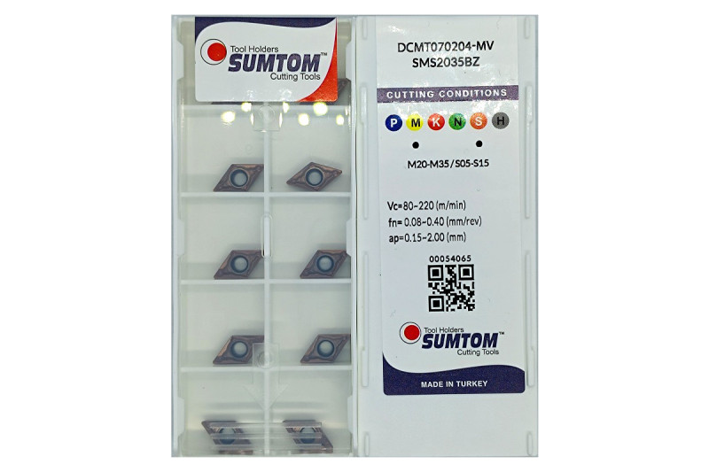 Твердосплавная пластина токарная DCMT 070204-MV SMS2035BZ SUMTOM
