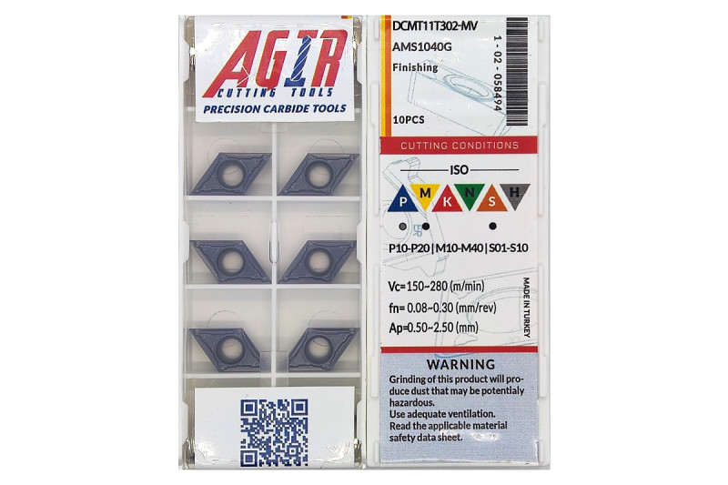 Твердосплавная пластина токарная DCMT 11T302-MV AMS1040G AGIR