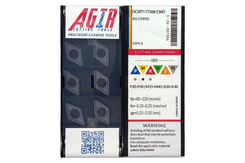Твердосплавная пластина токарная DCMT 11T308-CMD AU1540G AGIR
