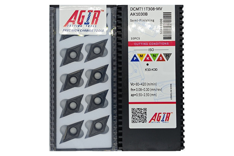Твердосплавная пластина токарная по чугуну DCMT 11T308-MV AK1030B AGIR