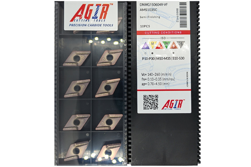 Твердосплавная пластина токарная DNMG 150604R-VF AMS1035C AGIR