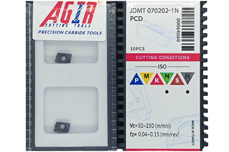 Твердосплавная пластина токарная с вставками PCD JDMT 070202-1N PCD AGIR