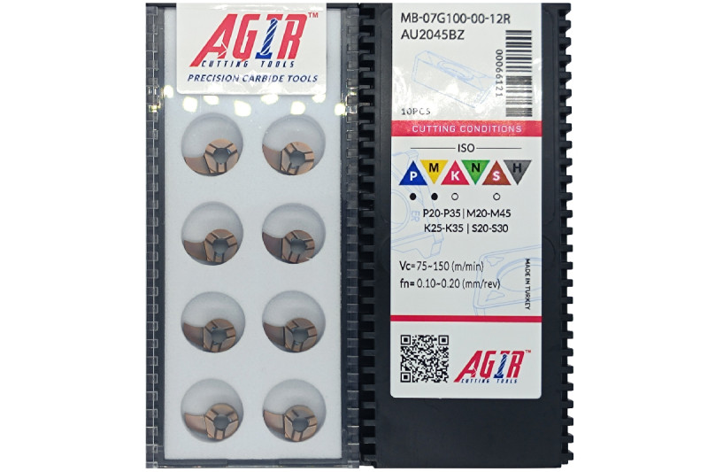 Твердосплавная пластина канавочная-отрезная MB-07G100-00-12R AU2045BZ AGIR