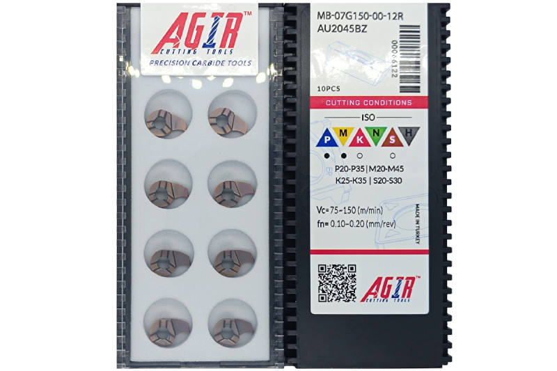 Твердосплавная пластина канавочная-отрезная MB-07G150-00-12R AU2045BZ AGIR