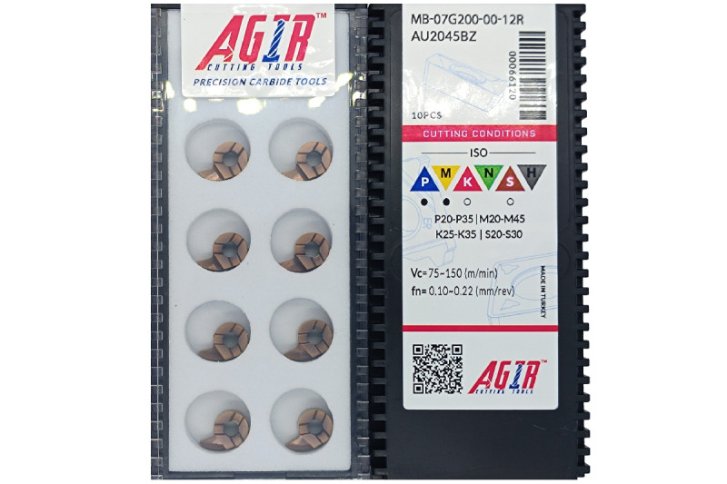 Твердосплавная пластина канавочная-отрезная MB-07G200-00-12R AU2045BZ AGIR