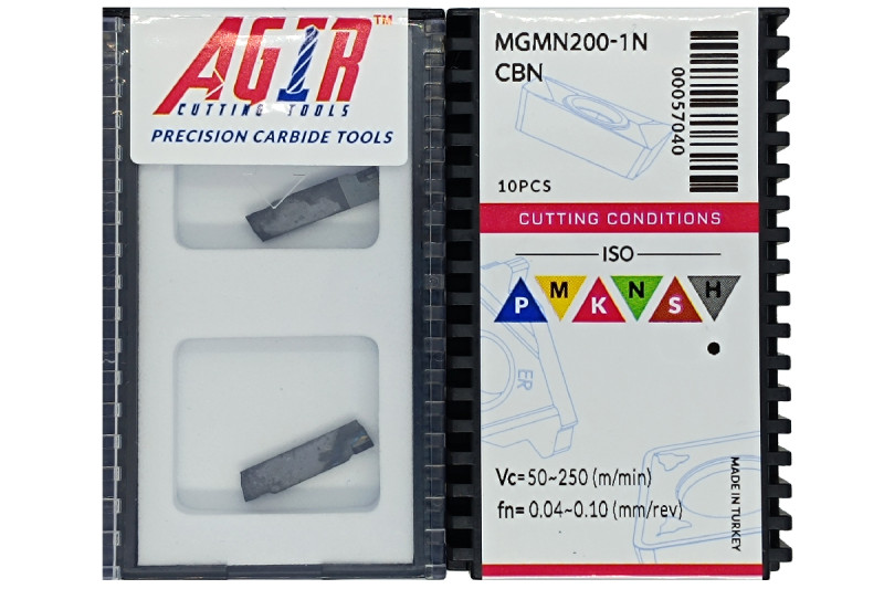 Твердосплавная пластина канавочная-отрезная MGMN 200-1N CBN с вставкой-1N CBN AGIR