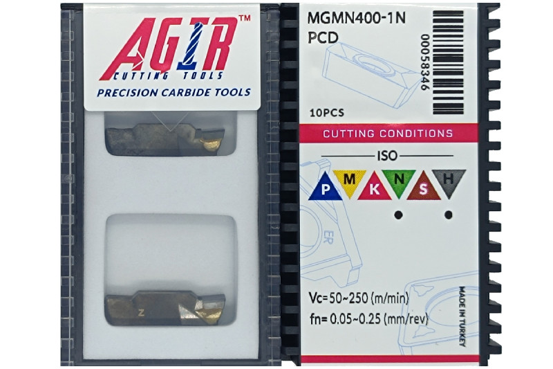 Твердосплавная пластина канавочная-отрезная MGMN 400-1N PCD с вставкой-1N PCD AGIR