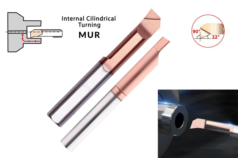 Різець-вставка твердосплавна MUR-4-R0.15-D04-L15 HRC58 з покриттям TiSiN для розточування малих отворів AGIR