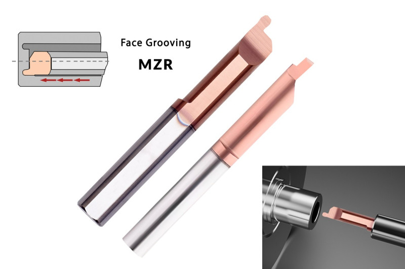Різець-вставка твердосплавна MZR-6-R1.0-L22-T3.5 HRC58 з покриттям TiSiN для торцевих канавок AGIR
