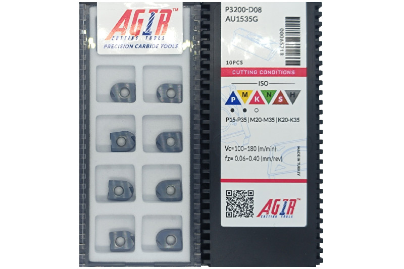 Твердосплавная пластина фрезерная P3200-D8 AU1535G AGIR