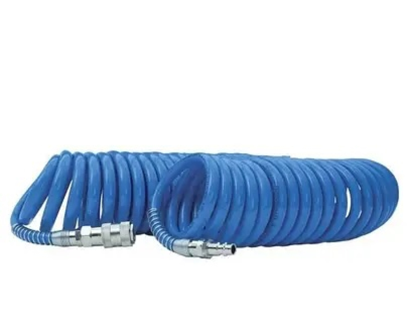 Шланг спиральный полиуретановый 8*12 мм, 10 м с быстроразъемными соединениями INTERTOOL PT-1716