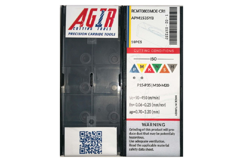 Твердосплавная пластина токарная RCMT 0803MOE-CR1 APM1535YB AGIR