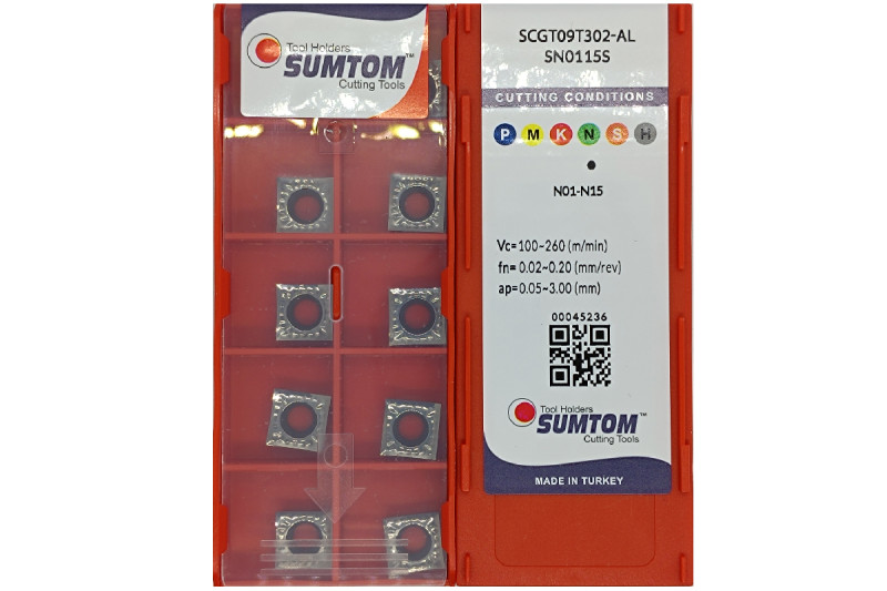 Твердосплавная пластина токарная по алюминию SCGT 09T302-AL SN0115S SUMTOM