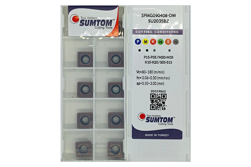 Твердосплавная пластина сверлильная SPMG 090408-DM SU2035BZ SUMTOM