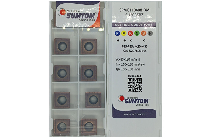 Твердосплавная пластина сверлильная SPMG 110408-DM SU2035BZ SUMTOM