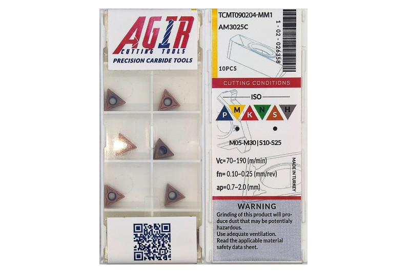 Твердосплавная пластина токарная TCMT 090204-MM1 AM3025C AGIR