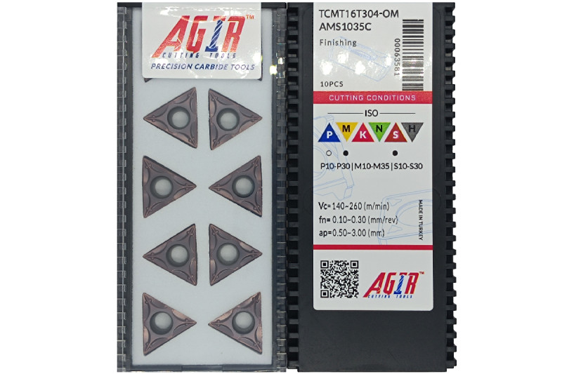 Твердосплавная пластина токарная TCMT 16T304-OM AMS1035C AGIR