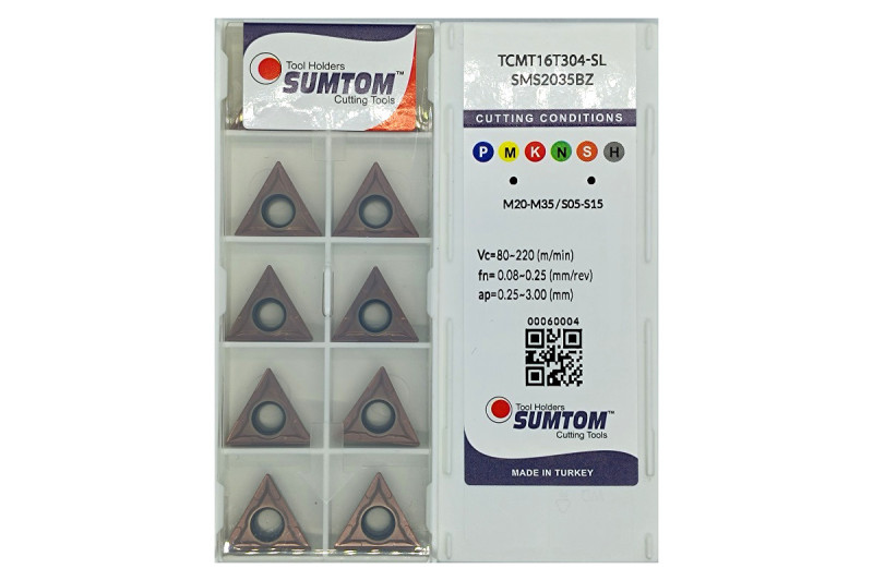 Твердосплавная пластина токарная TCMT 16T304-SL SMS2035BZ SUMTOM