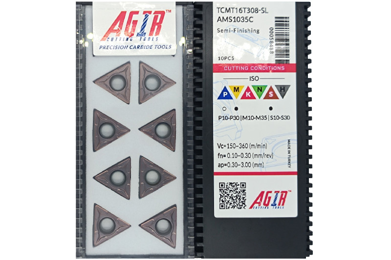 Твердосплавная пластина токарная TCMT 16T308-SL AMS1035C AGIR
