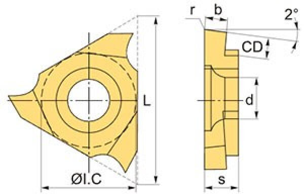 Пластина твердосплавная сменная TGF32 L100-010 TP9125C OTTIMO