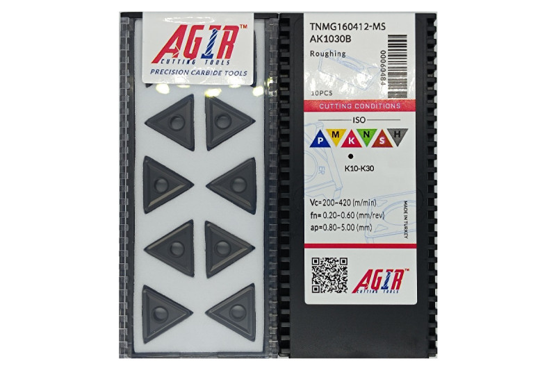 Твердосплавная пластина токарная по чугуну TNMG 160412-MS AK1030B AGIR