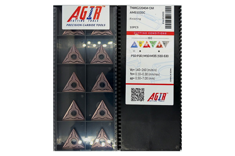 Твердосплавная пластина токарная TNMG 220404-OM AMS1035C AGIR