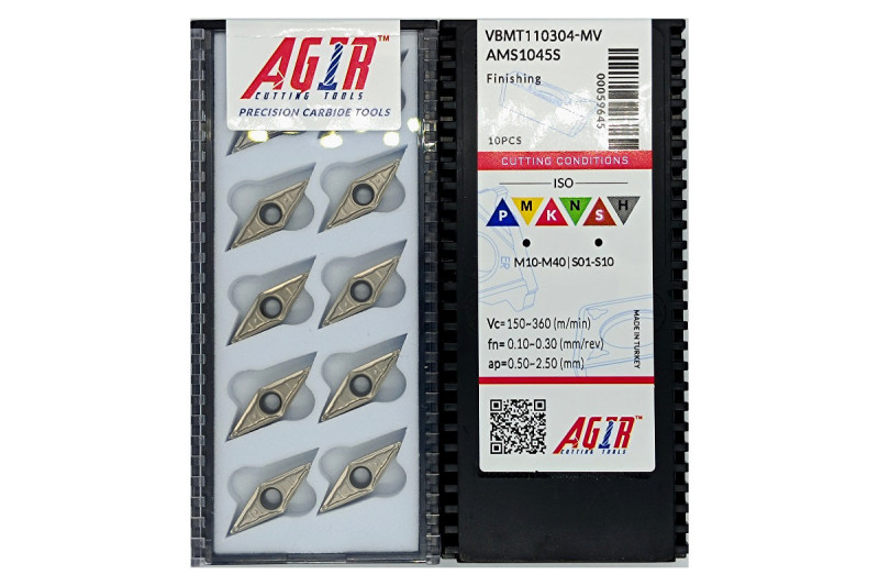 Твердосплавная пластина токарная VBMT 110304-MV AMS1045S AGIR