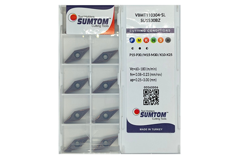Твердосплавная пластина токарная VBMT 110304-SL SU1530BZ SUMTOM