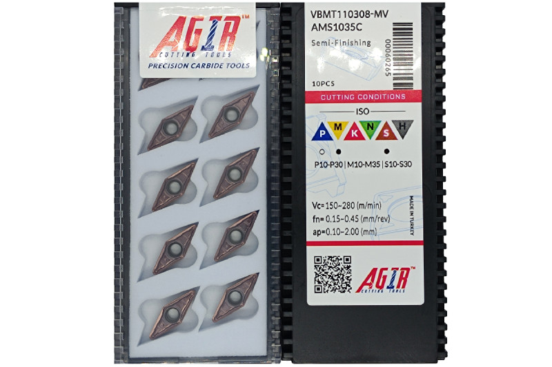 Твердосплавная пластина токарная VBMT 110308-MV AMS1035C AGIR
