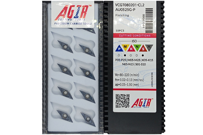 Твердосплавная пластина токарная VCGT 080201-CL2 AU0525G-P AGIR