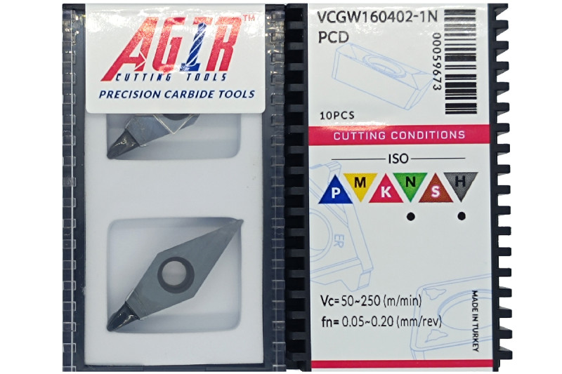 Твердосплавная пластина токарная с вставками VCGW 160402-1N PCD AGIR