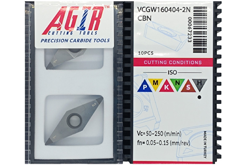 Твердосплавная пластина токарная с вставками VCGW 160404-2N CBN AGIR
