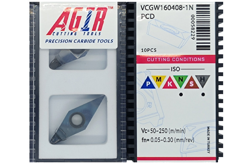 Твердосплавная пластина токарная с вставками VCGW 160408-1N PCD AGIR