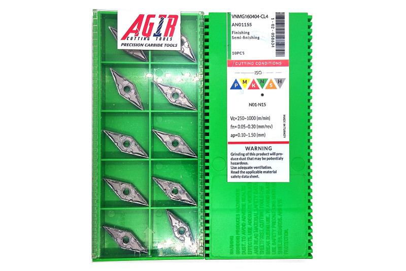 Твердосплавная пластина токарная по алюминию VNMG 160404-CL4 AN0115S AGIR